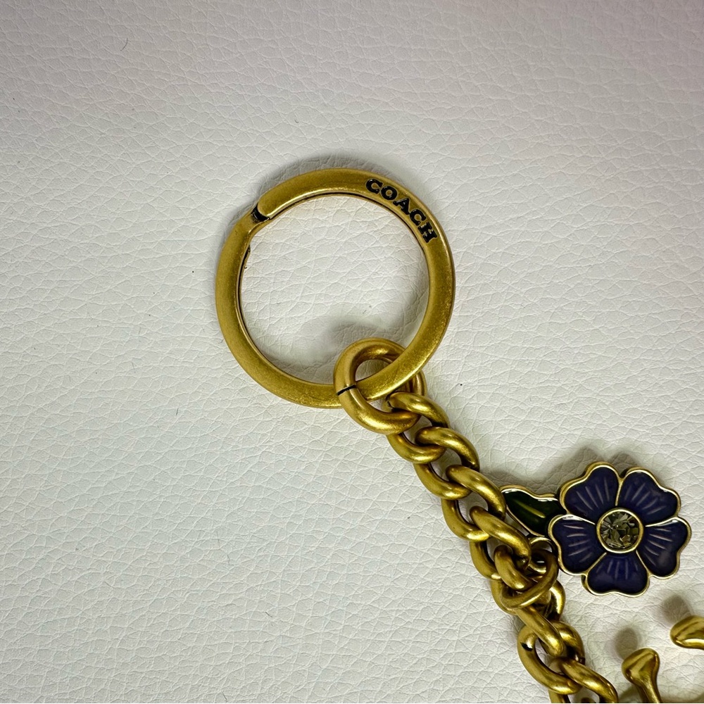 Women’s Coach Gold Chain Motif Key Holder with Decorative Charms - Picture 4 of 6